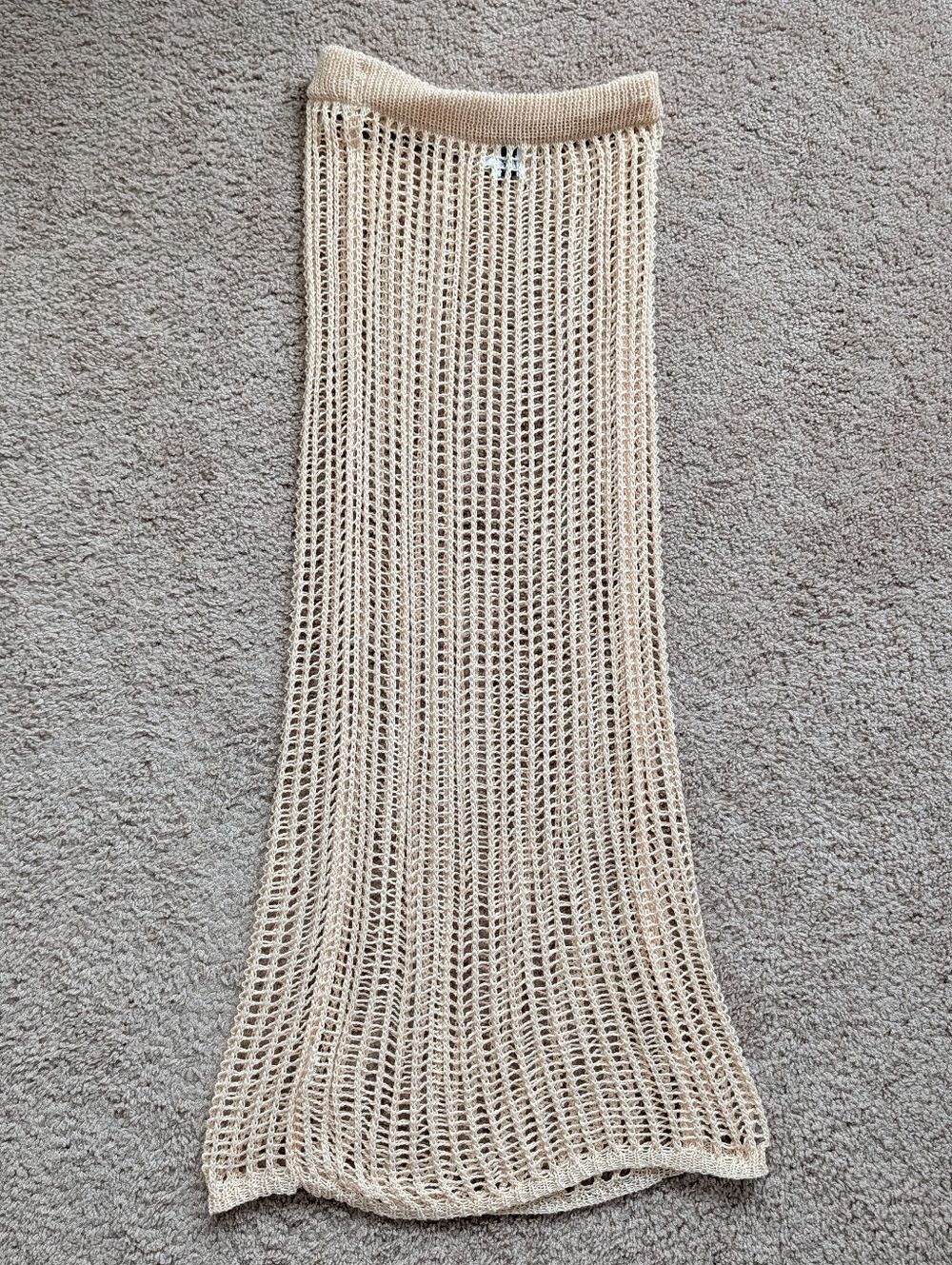 Princess Polly Women's Cream Open Knit Bathing Suit Cover Up Maxi Skirt Size 10 - Picture 2 of 6